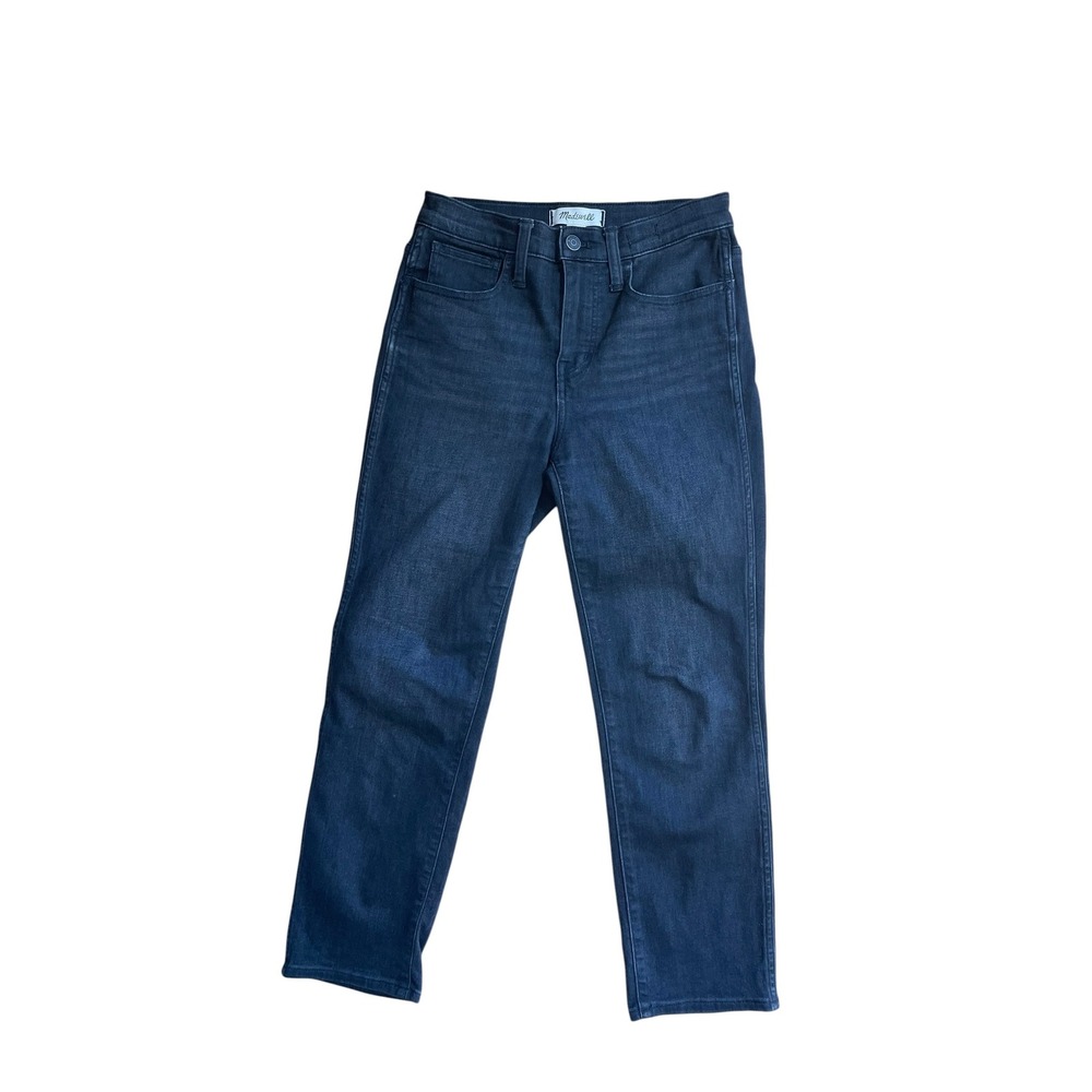 Madewell High-Rise Slim Straight Jeans Dark Wash Denim 25P Womens Petite